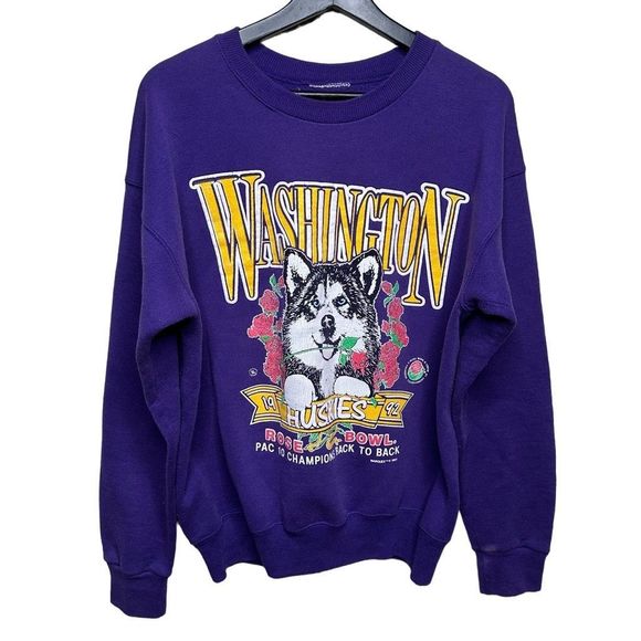 Vintage 90s UW Huskies Rose Bowl Crewneck Womens Small - Picture 1 of 5